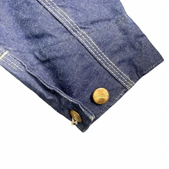 Carhartt Denim Chore Coat Vintage 80s Size 36 8C Union Made USA Jean Jacket - Picture 5 of 12